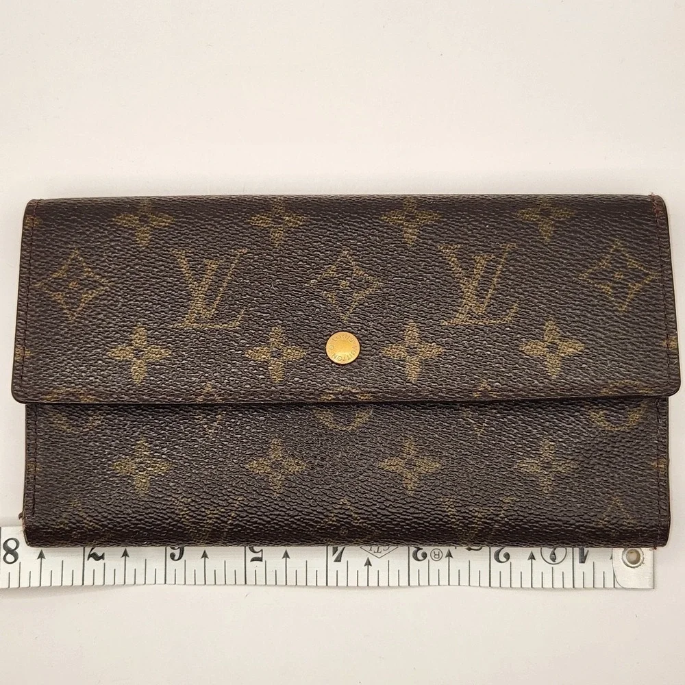 Vintage Louis Vuitton Monogram Long Wallet Trifold November 1991 France TH0911